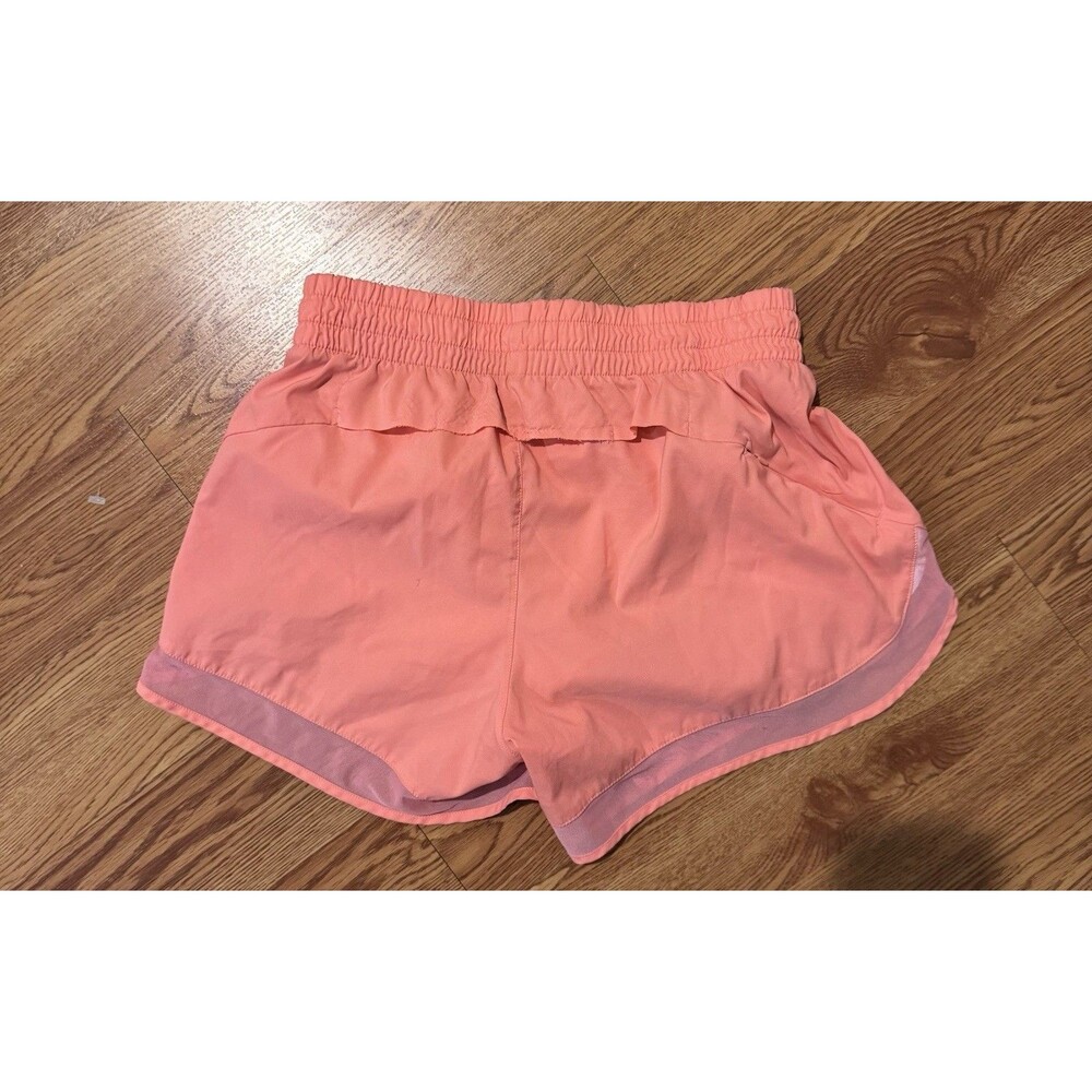 Athleta Mesh Racer Run Mid Rise 4” Shorts Pull On Running in Orange XS FLAWS - Picture 6 of 10